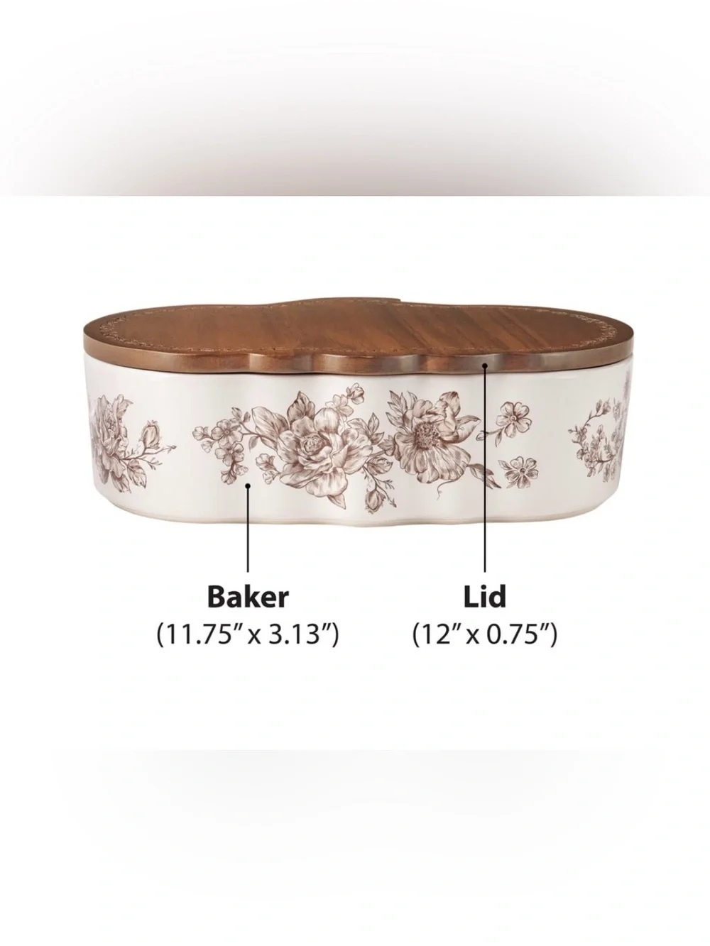 The Pioneer Woman Agatha Acacia Wood Pumpkin Baker Lid - Brown